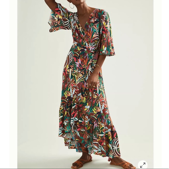 Anthropologie Farm Rio Fiesta Wrap Maxi Dress - Picture 3 of 9